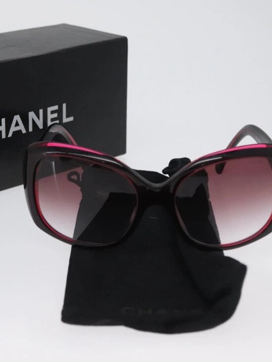 CHANEL COCO Mark Sunglasses plastic Red 5183-A CC Auth BA11304 main image 6
